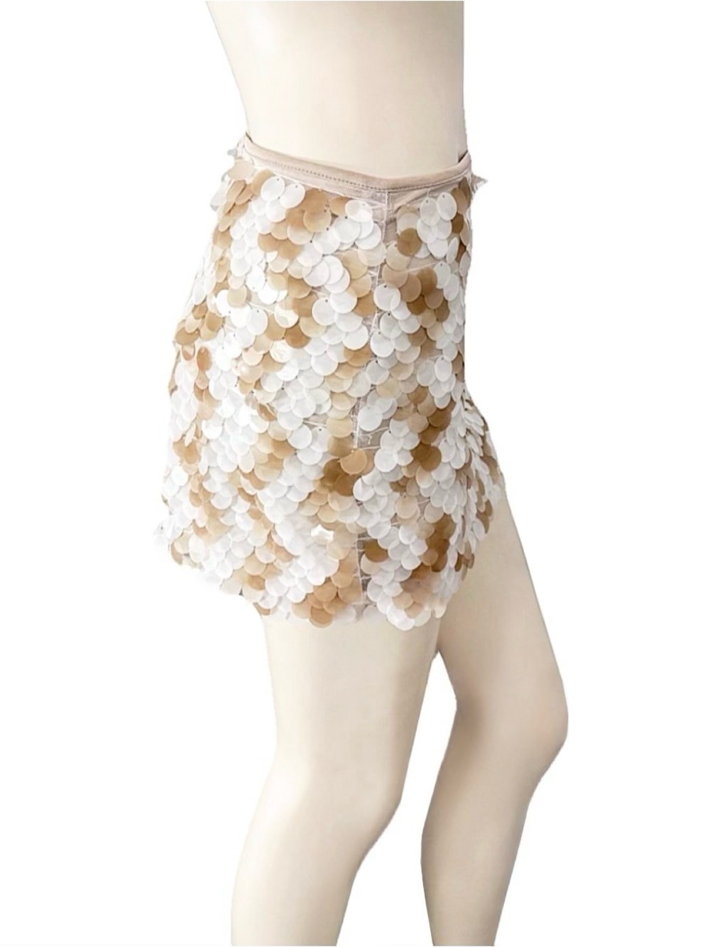 Sincerely Jules Champagne Sequin Mini Skirt Size Small ✨ - Picture 3 of 9